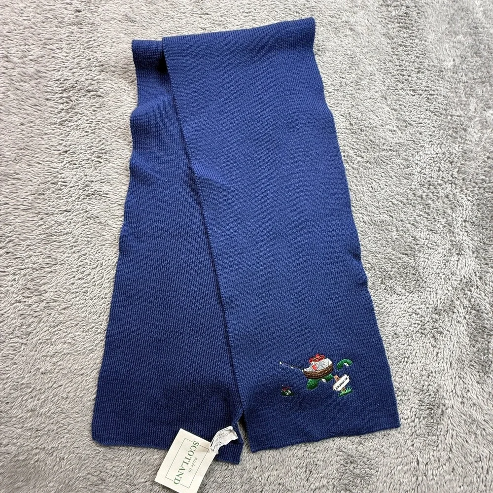 Lambswool Scotland Navy Blue Scarf 74